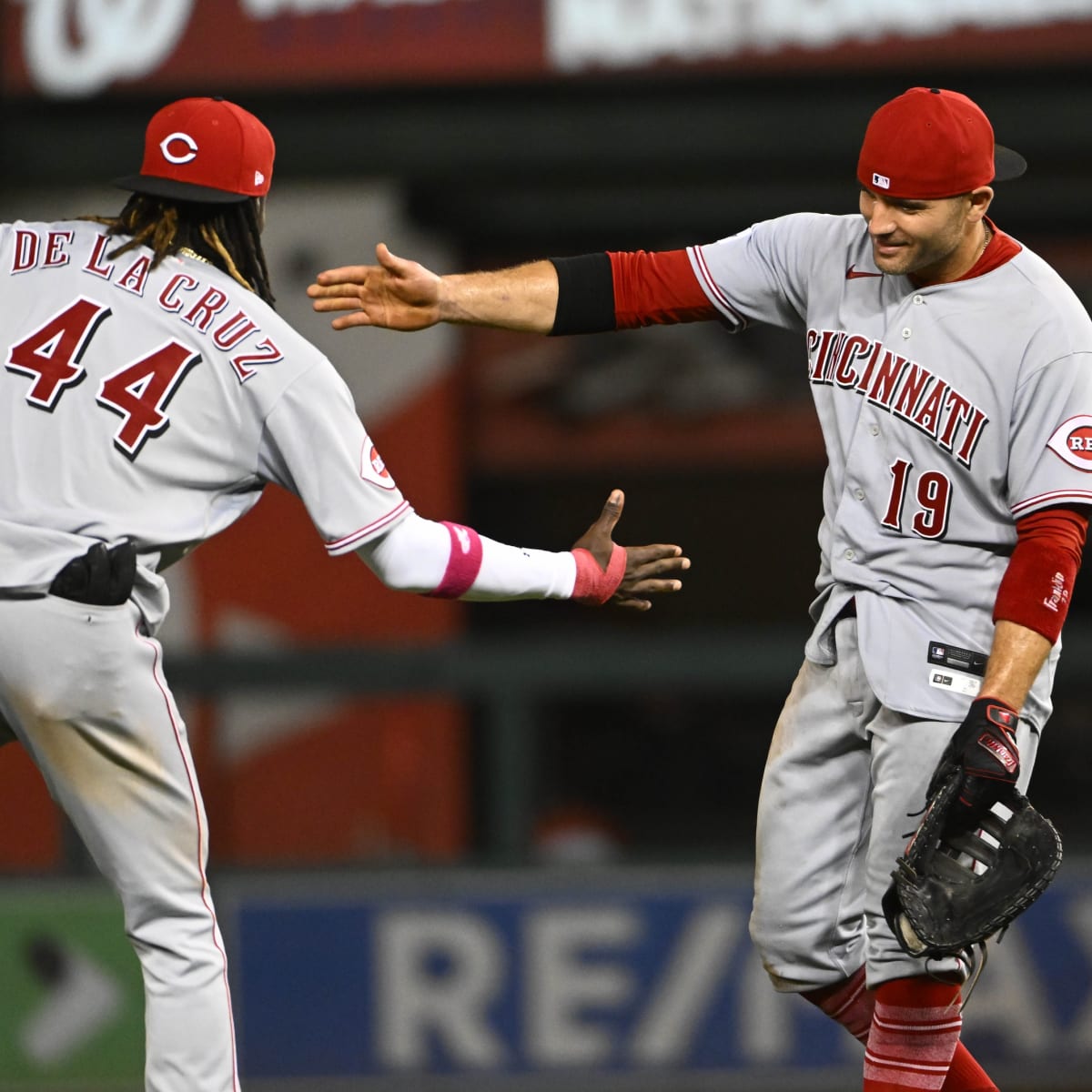 Joey Votto showed up for his postgame in a jersey from Kyle