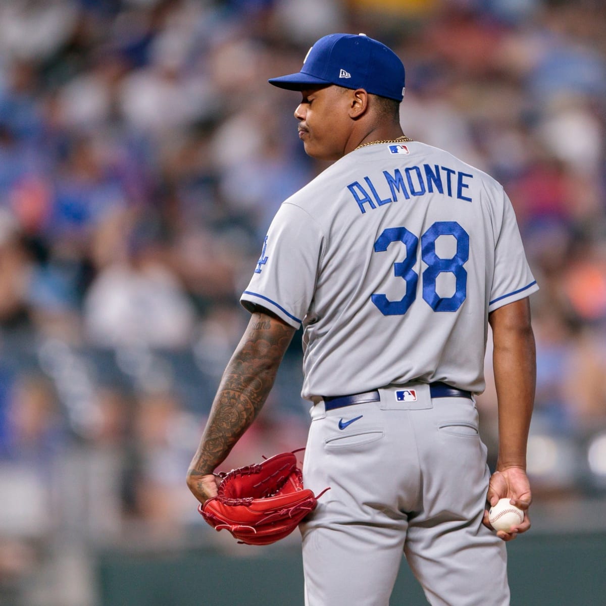 Los Angeles Dodgers relief pitcher Yency Almonte delivers during the  seventh inning of the team's baseball game against the Toronto Blue Jays,  Tuesday, July 25, 2023, in Los Angeles. (AP Photo/Ryan Sun