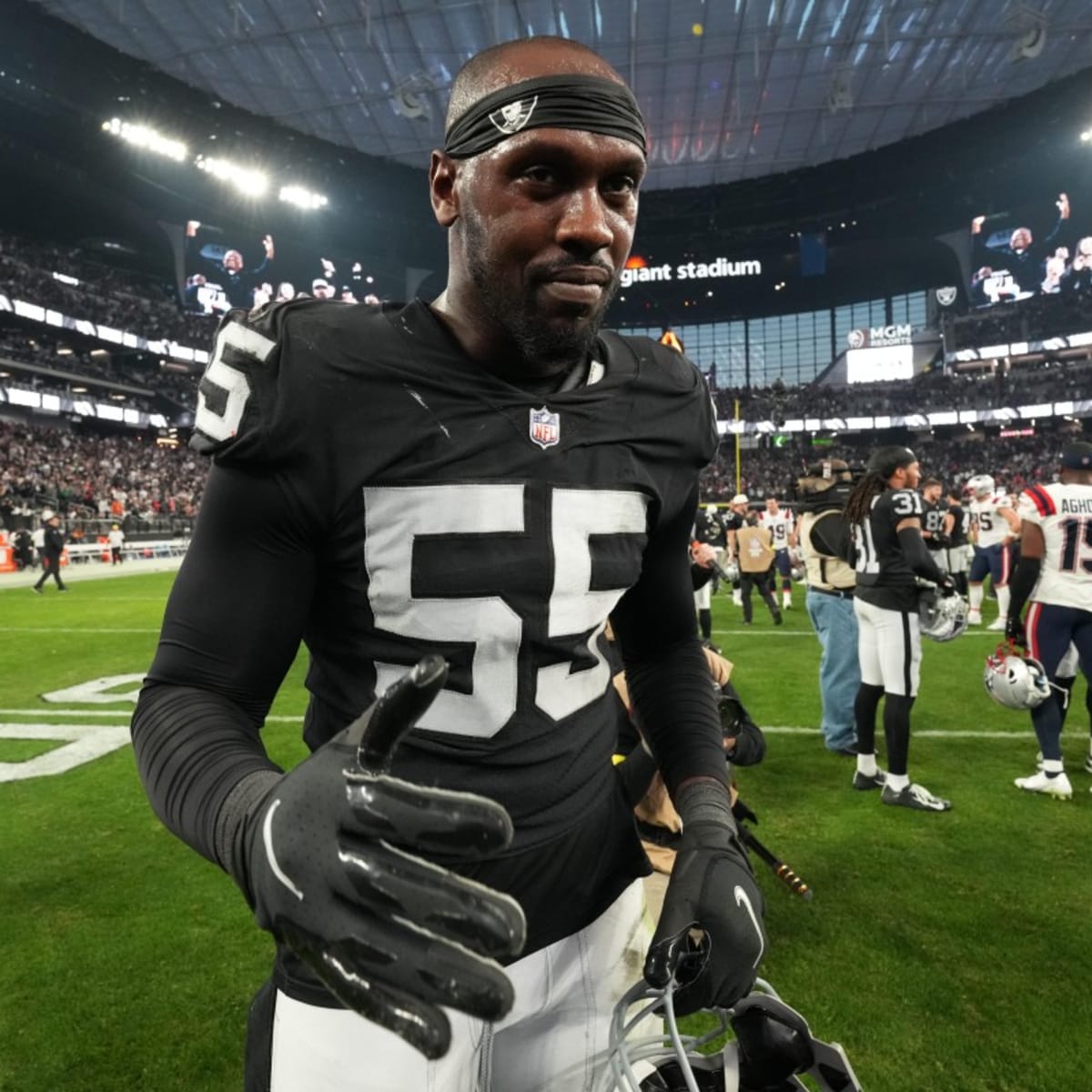 Las Vegas Raiders fullback Jakob Johnson (45) warms up before an NFL  football game against the Los Angeles Chargers, Sunday, Dec. 4, 2022, in  Las Vegas. (AP Photo/Rick Scuteri Stock Photo - Alamy