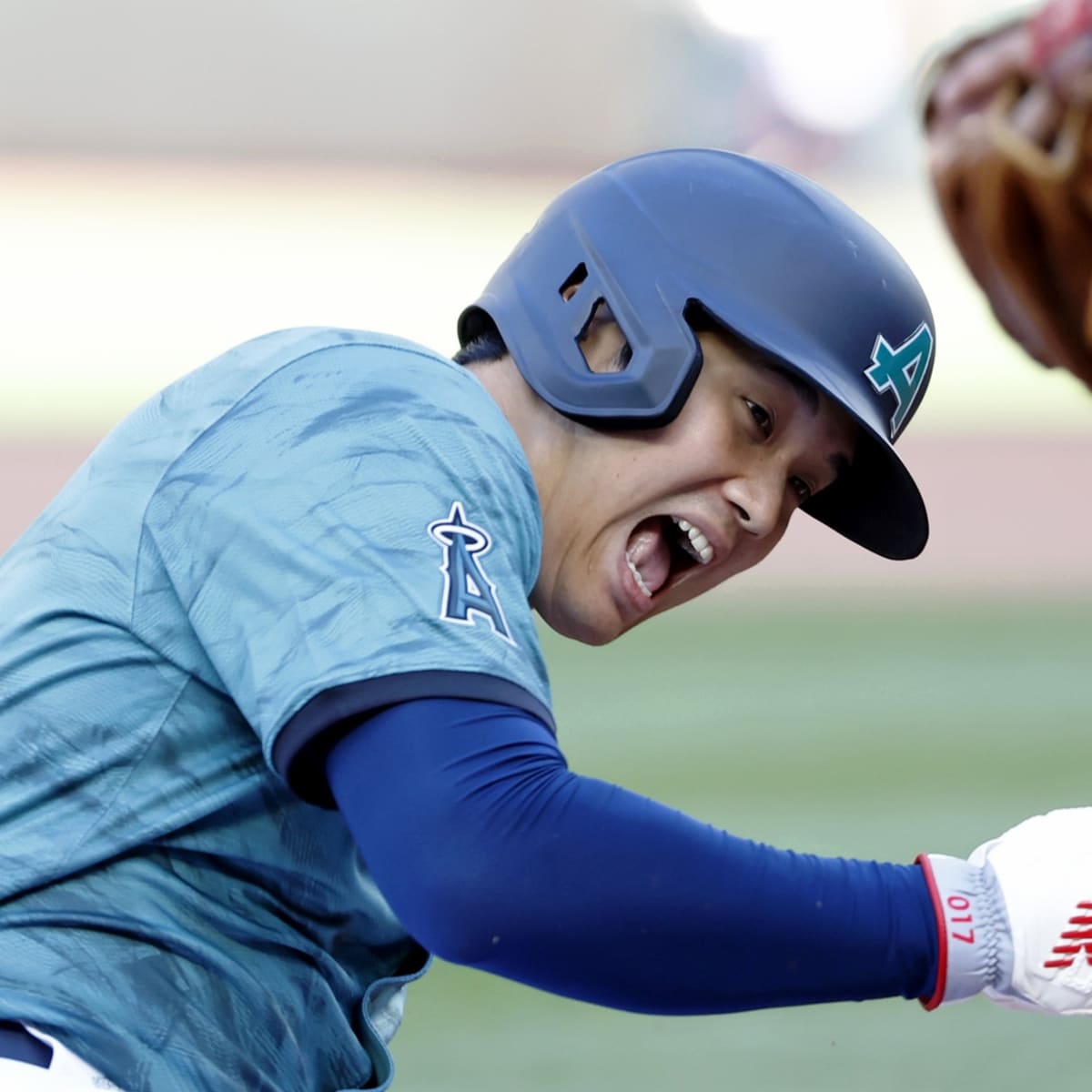 Ohtani funny face, face, Los Angeles, Los Angeles Angels, Shohei Ohtani, Almost time 👀 Los Angeles Angels, #GoHalos, By Bally Sports West