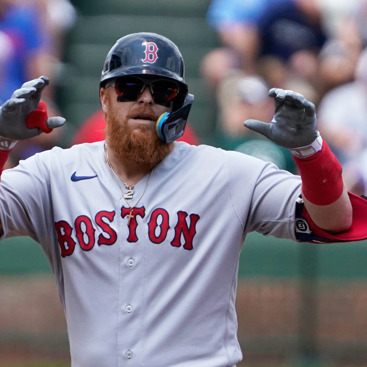 This is a 2023 photo of third baseman Justin Turner of the Red Sox