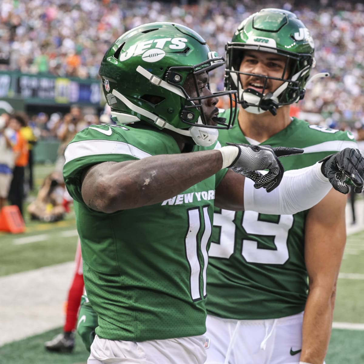 Jets send wide receiver Denzel Mims to the Lions in a trade that