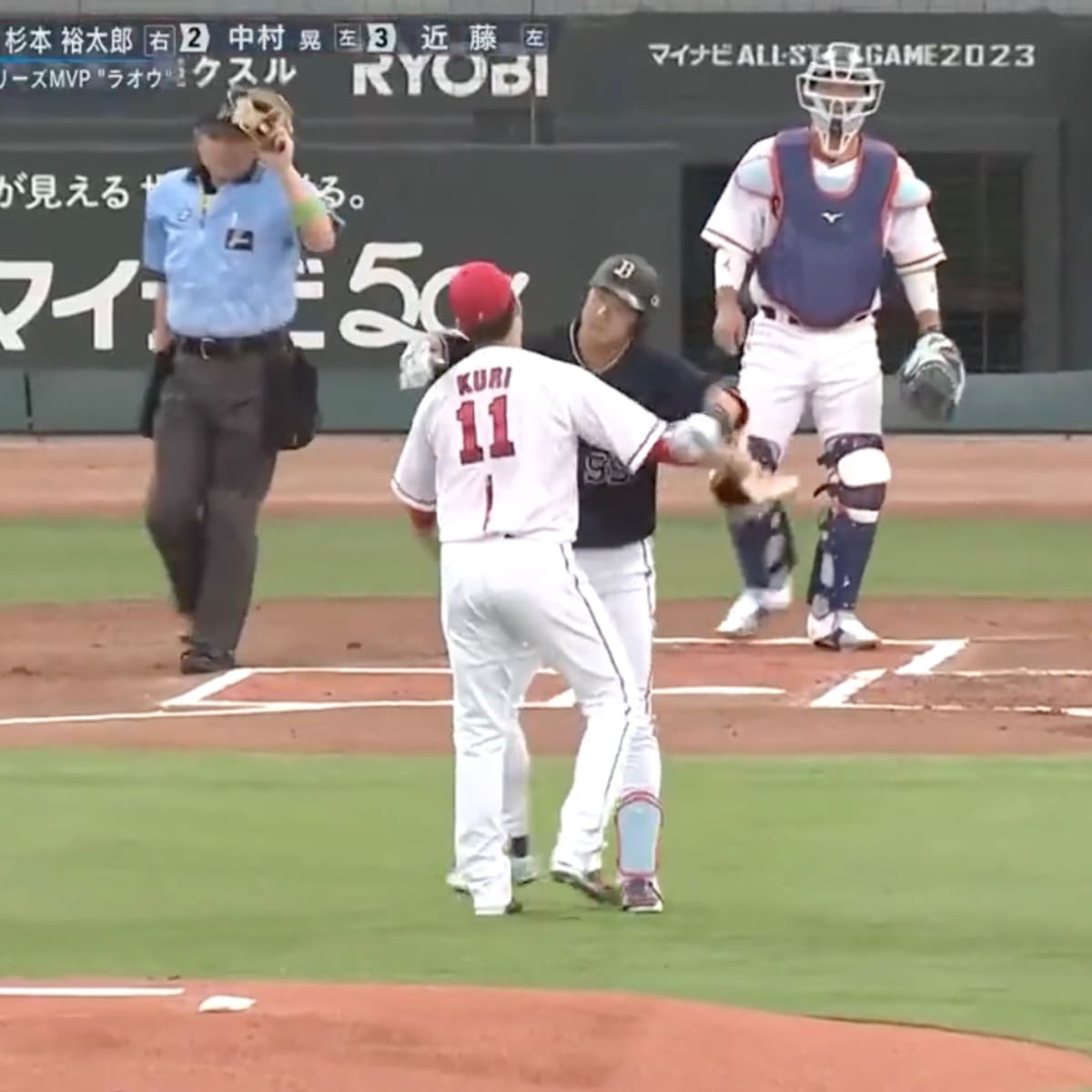 Little League batter hugs pitcher who hit him in head with ball