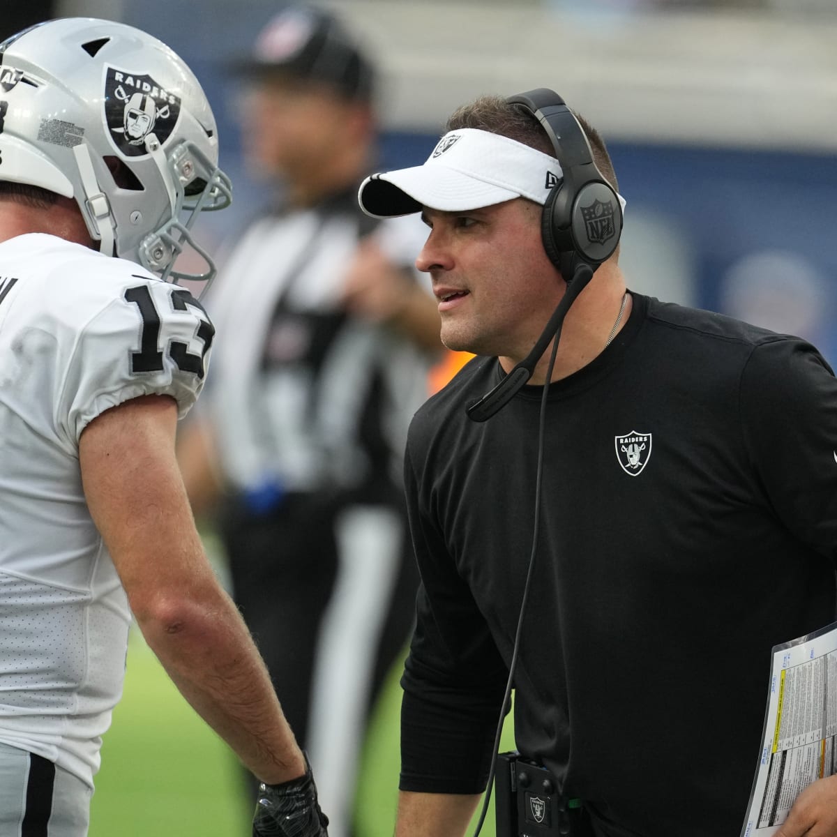 Las Vegas Raiders wide receiver Hunter Renfrow (13) warms up before an NFL  football game against the Houston Texans, Sunday, Oct. 23, 2022, in Las  Vegas. (AP Photo/John Locher Stock Photo - Alamy