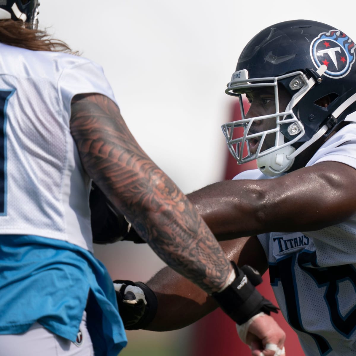 Petit-Frere pushes ahead in battle for right tackle at Titans Camp