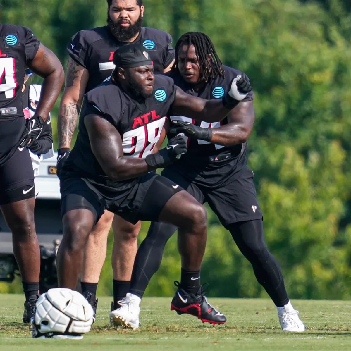 Atlanta Falcons defensive tackle Timmy Horne (93) pictured before an NFL  football game against the Washington Commanders, Sunday, November 27, 2022  in Landover. (AP Photo/Daniel Kucin Jr Stock Photo - Alamy