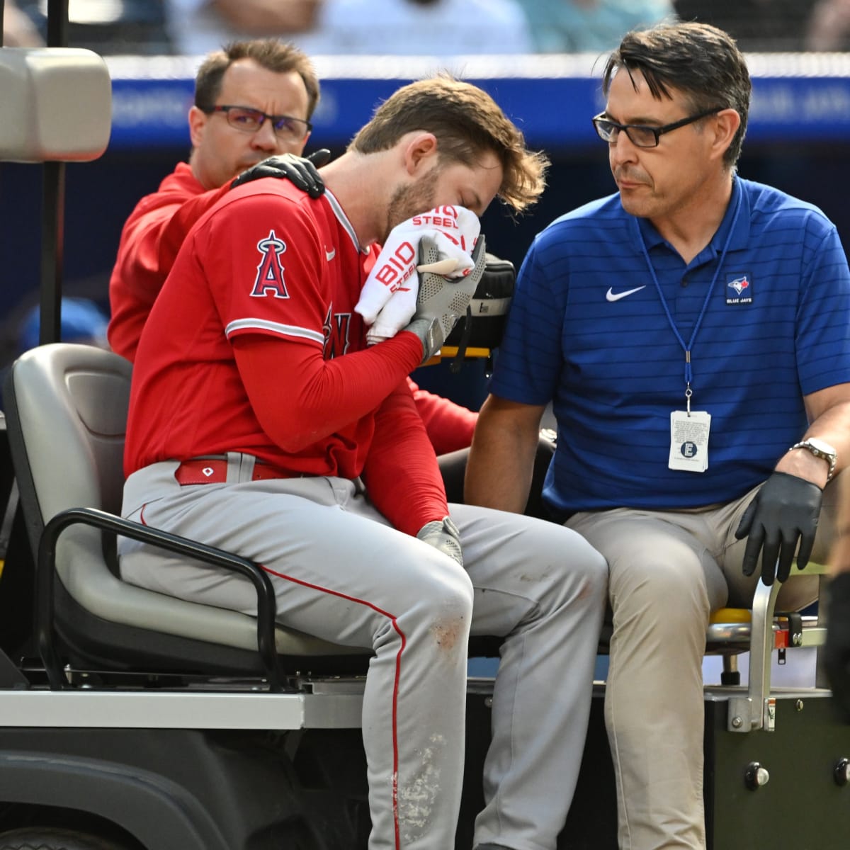 Taylor Ward hit by pitch in head in loss to Blue Jays