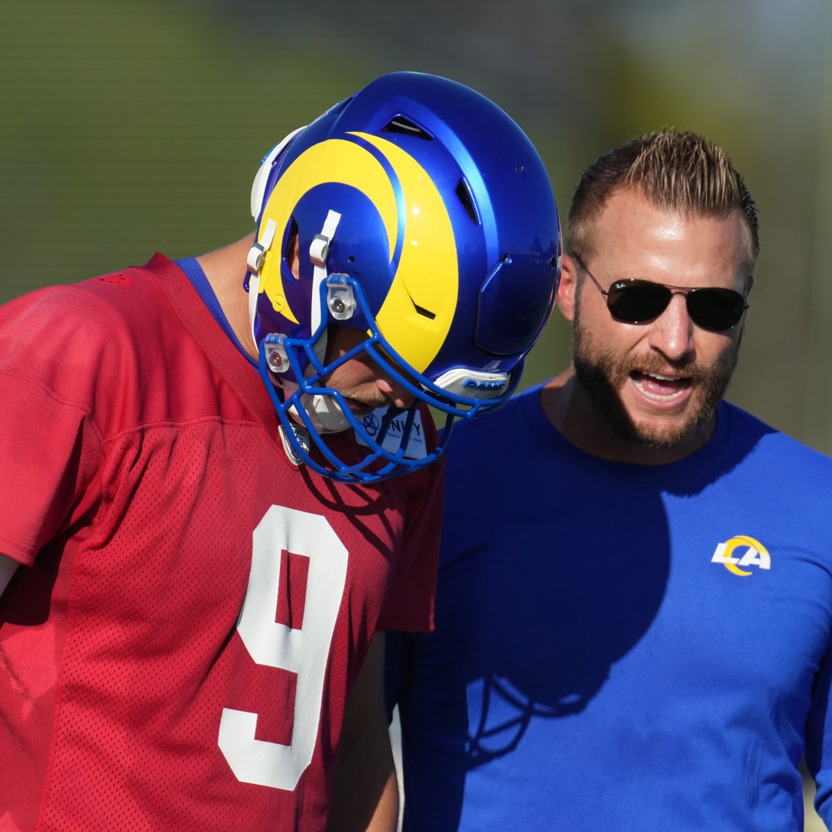 Sean McVay & Matthew Stafford At The Podium After First Training