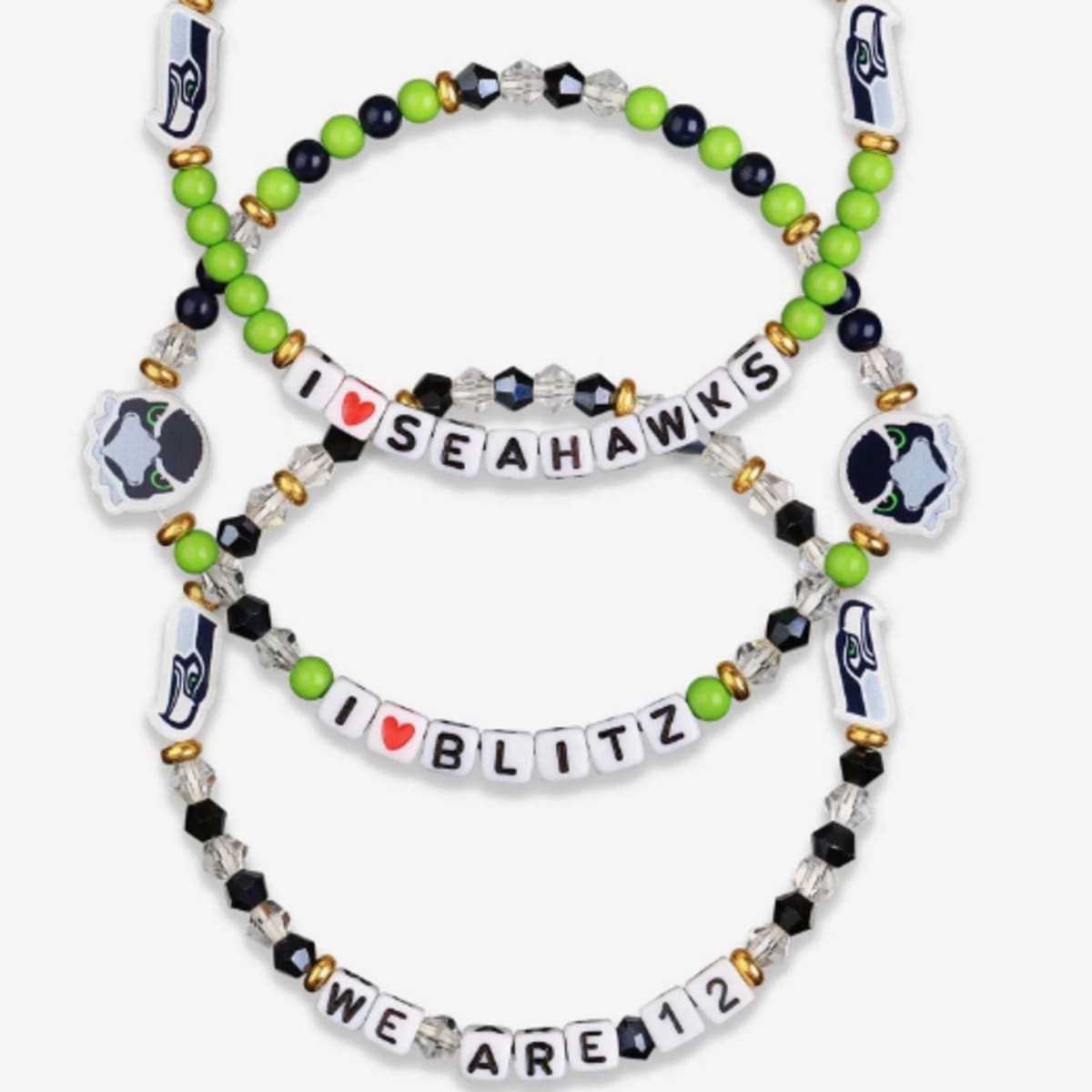 Seattle Seahawks NFL 3 Pack Beaded Friendship Bracelet