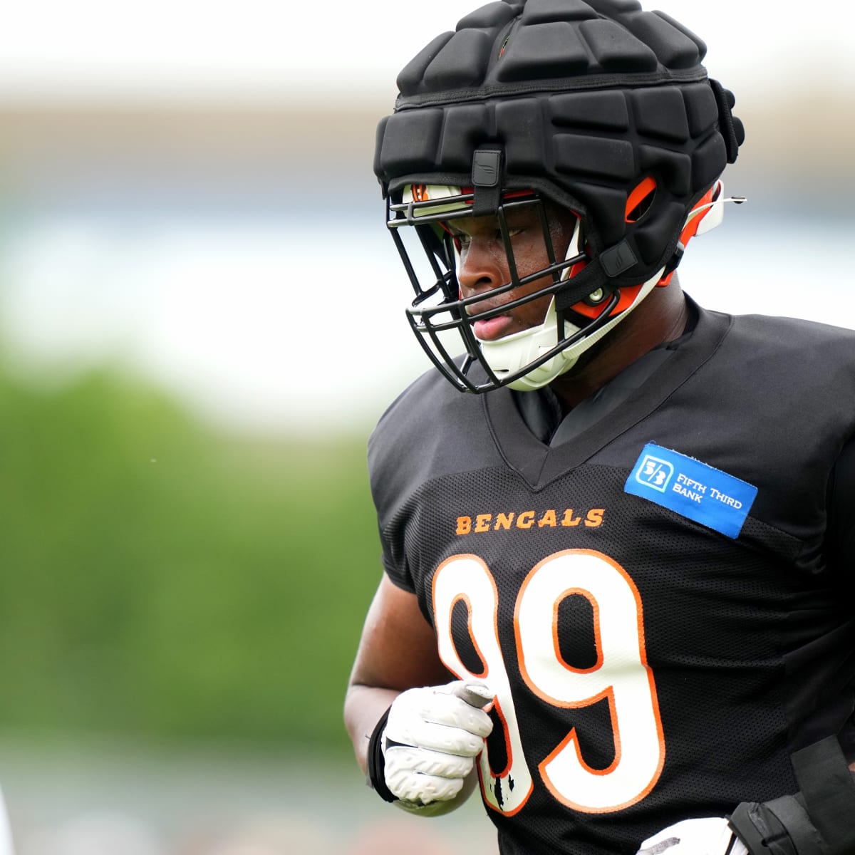 Cincinnati Bengals defensive end Myles Murphy (99) during the first half of  an NFL preseason football game against the Washington Commanders, Saturday,  Aug. 26, 2023, in Landover, Md. (AP Photo/Julio Cortez Stock