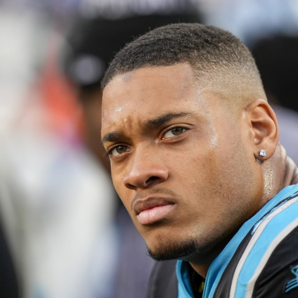 Carolina Panthers defensive end Yetur Gross-Matos (97) on defense during an  NFL preseason football game against the Buffalo Bills, Saturday, Aug. 26,  2022, in Charlotte, N.C. (AP Photo/Brian Westerholt Stock Photo - Alamy