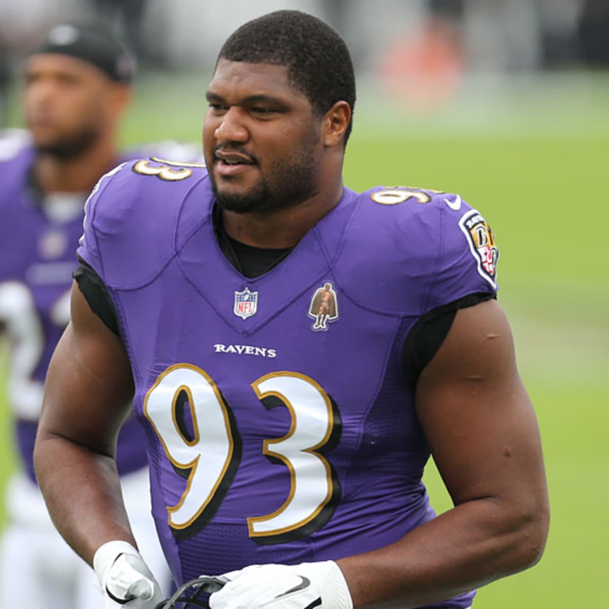 Fill in blank: Calais Campbell is ____ #calaiscampbell #ravens