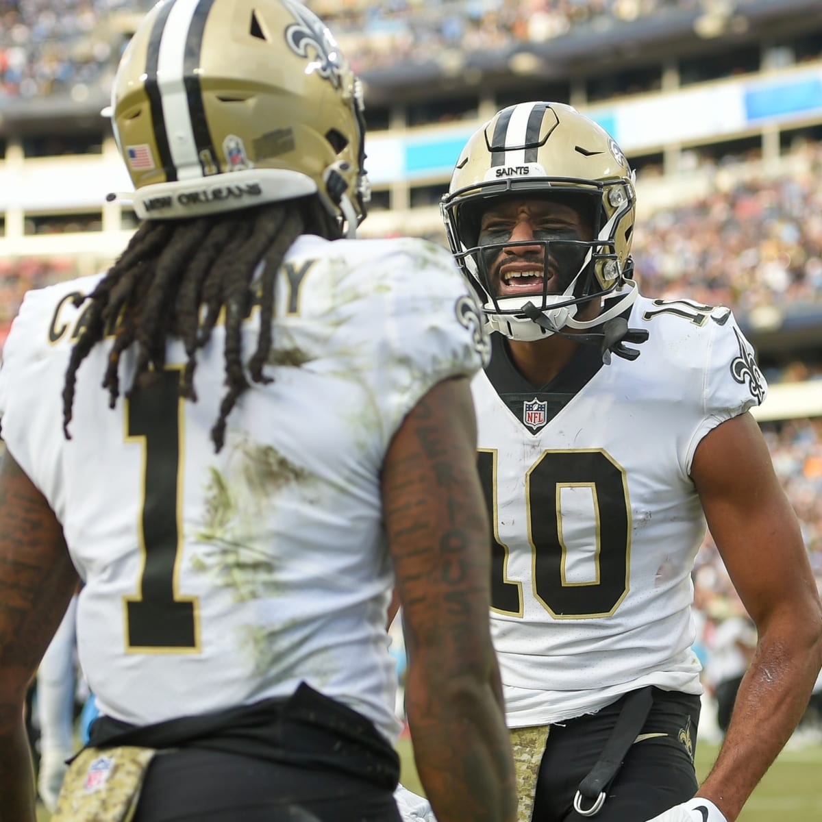 New Orleans Saints - Top Saints pick Marshon Lattimore showing off the new all  gold collar on the Saints jerseys!