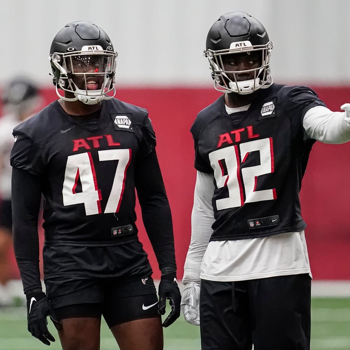 Atlanta Falcons defensive end Arnold Ebiketie (47) rushes on defense  against the Detroit Lions during an NFL football game, Friday, Aug. 12,  2022, in Detroit. (AP Photo/Rick Osentoski Stock Photo - Alamy