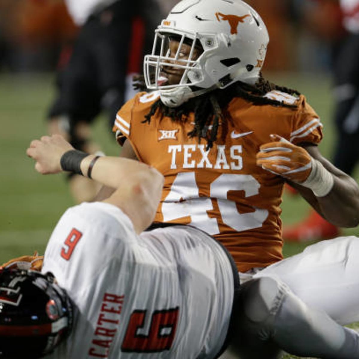 Dallas Cowboys practice squad linebacker Malik Jefferson (46) and