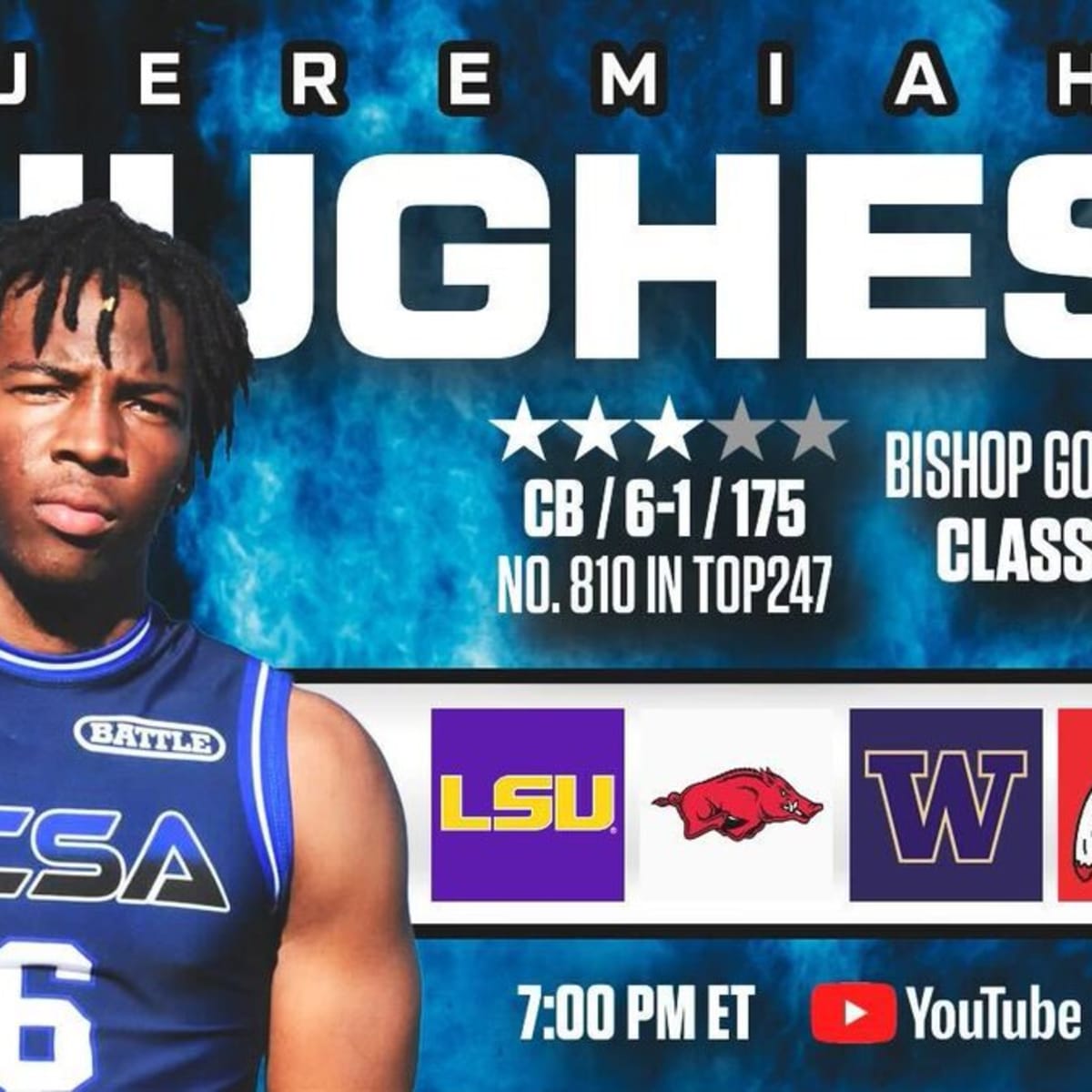 Three-star Las Vegas cornerback Jeremiah Hughes commits to LSU
