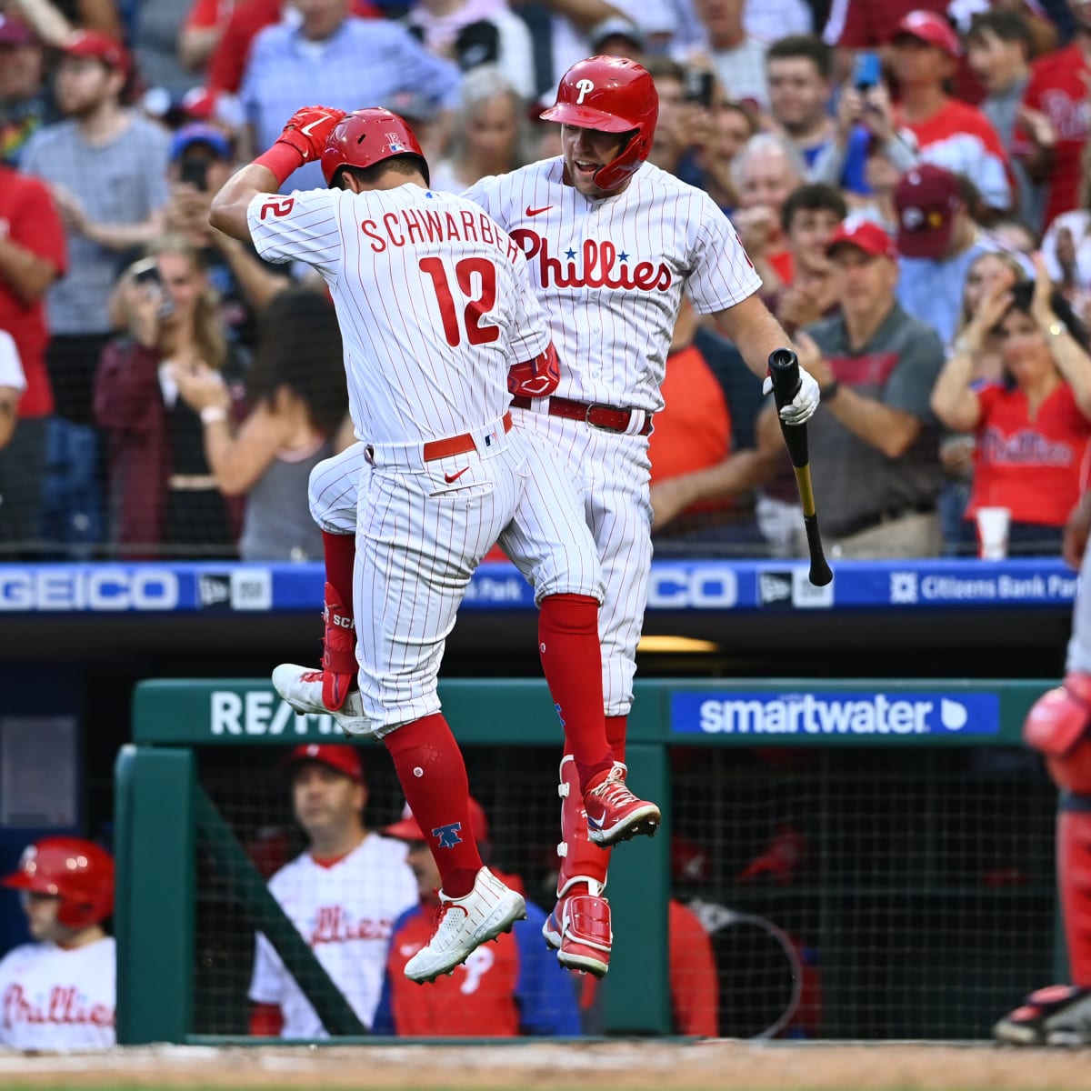 Philadelphia Phillies' Chase Utley waits for his turn at bat