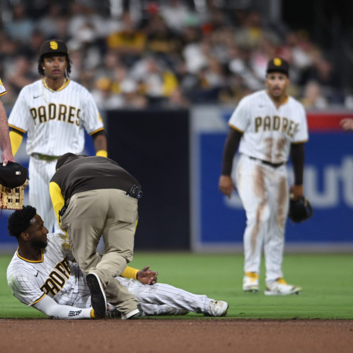 Padres Player Collapses on Field After Scary Collision with Teammate