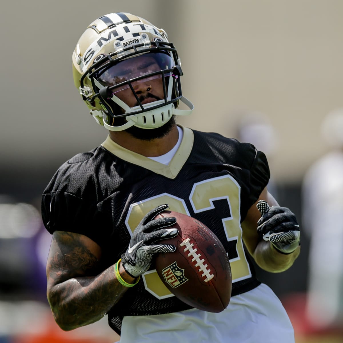 New Orleans Saints Helmet Sits On Editorial Stock Photo - Stock Image