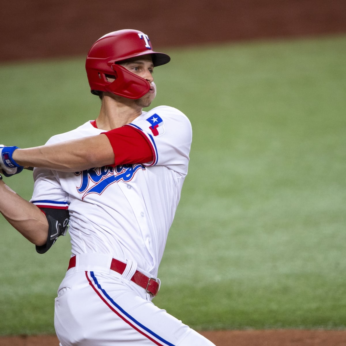 Los Angeles dodgers star player Corey Seager at bat at Dodger