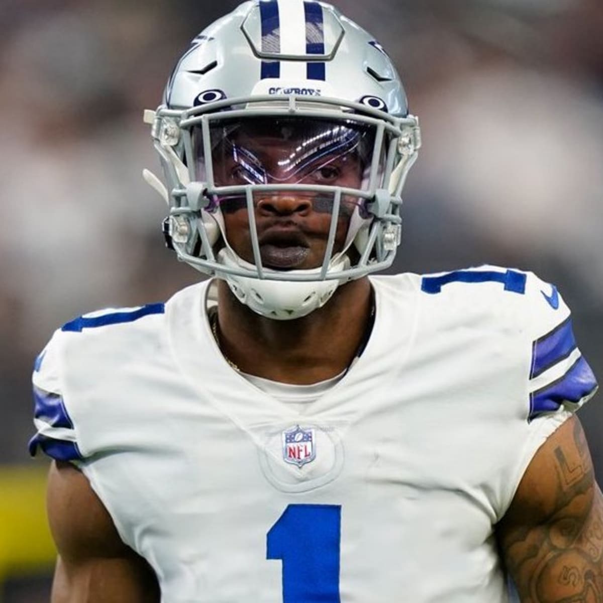 Dallas Cowboys cornerback Kelvin Joseph (1) reacts during an NFL football  game against the Washington Commanders in Arlington, Texas, Sunday, Oct. 2,  2022. (AP Photo/Ron Jenkins Stock Photo - Alamy