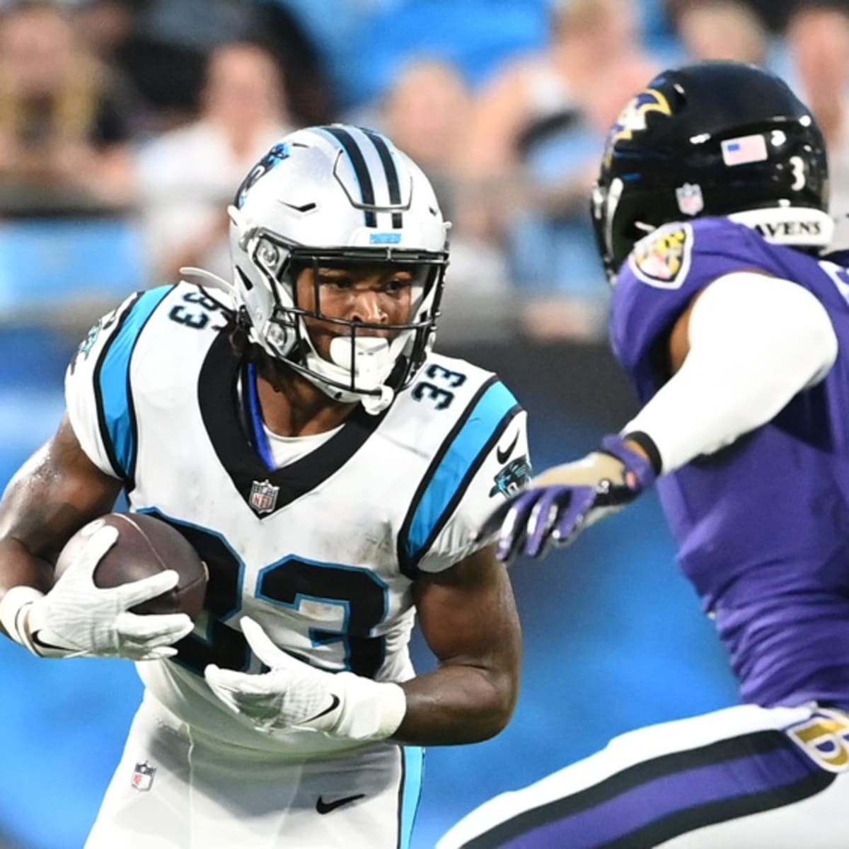 Carolina Panthers running back Spencer Brown walks to the field at the NFL  football team's training camp at Wofford College in Spartanburg, S.C.,  Wednesday, July 27, 2022. (AP Photo/Nell Redmond Stock Photo 