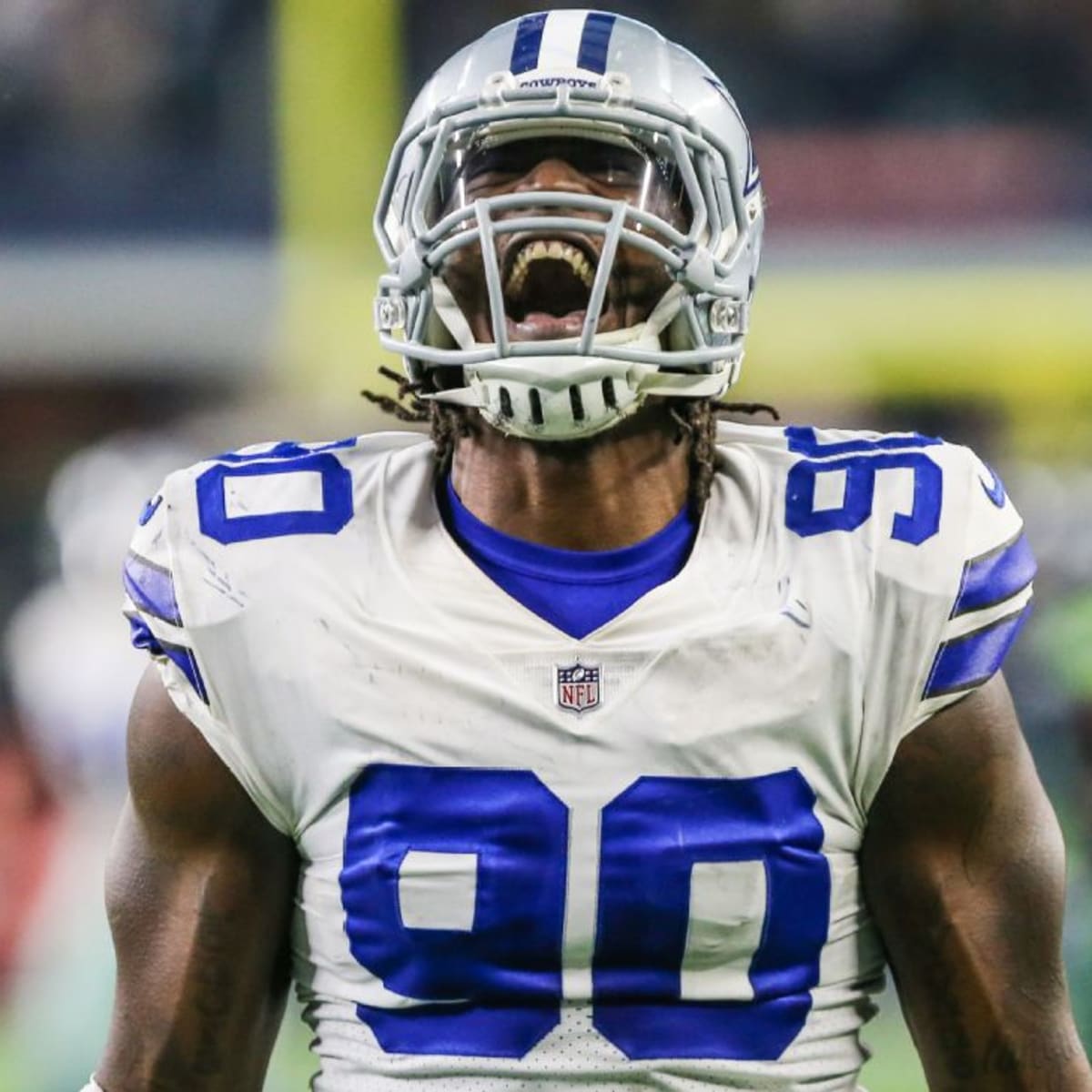 Dallas Cowboys defensive end DeMarcus Lawrence (90) runs a drill during  during NFL football practice in Frisco, Texas, Monday, Aug. 16, 2021. (AP  Photo/LM Otero Stock Photo - Alamy