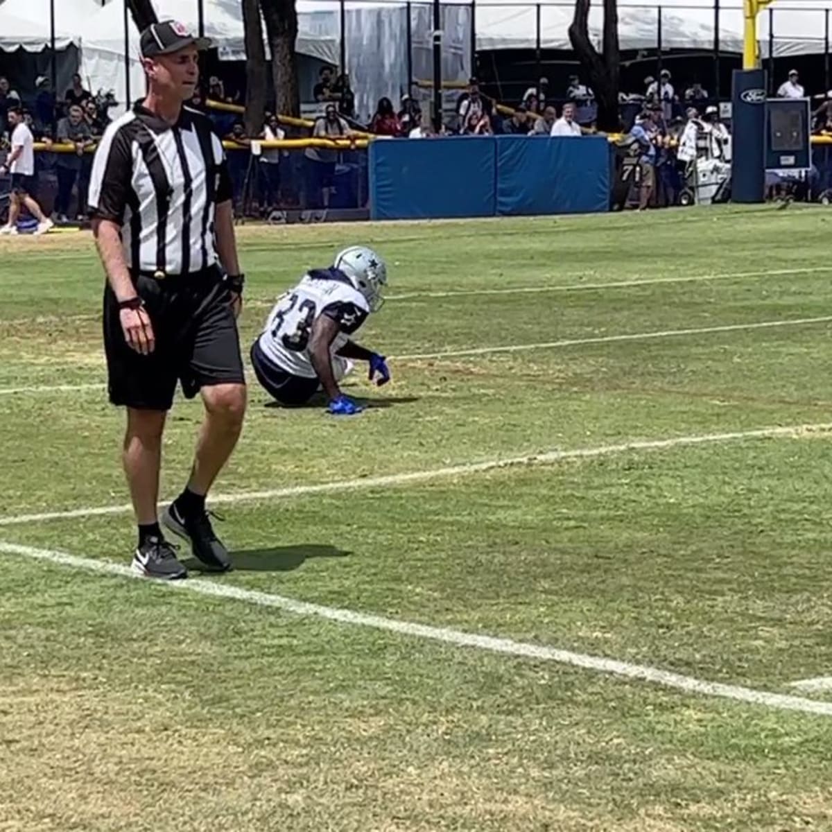 Cowboys receiver James Washington carted off practice field with foot  injury 