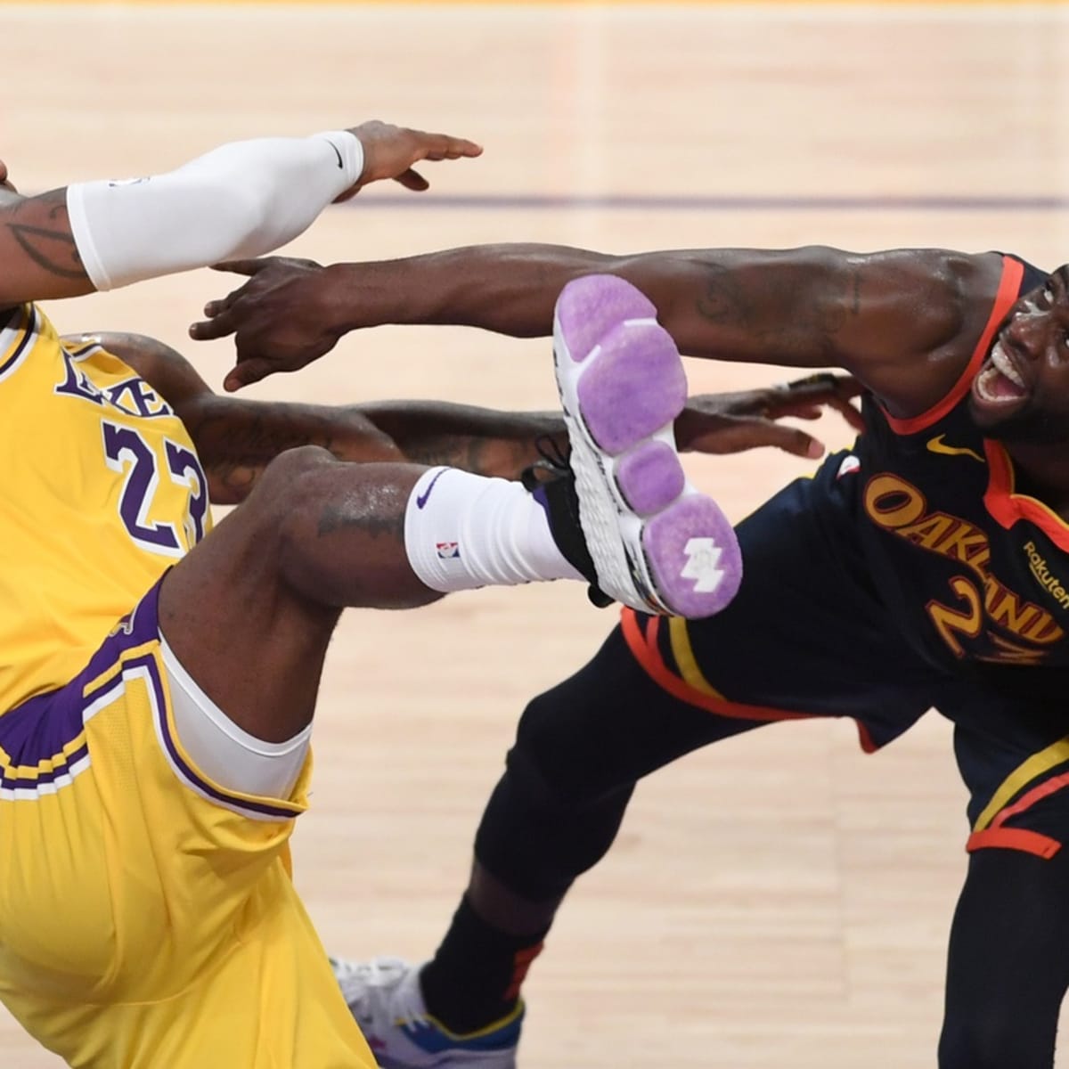 Draymond Green joins LeBron James in the shorts-suit brigade at Game 2