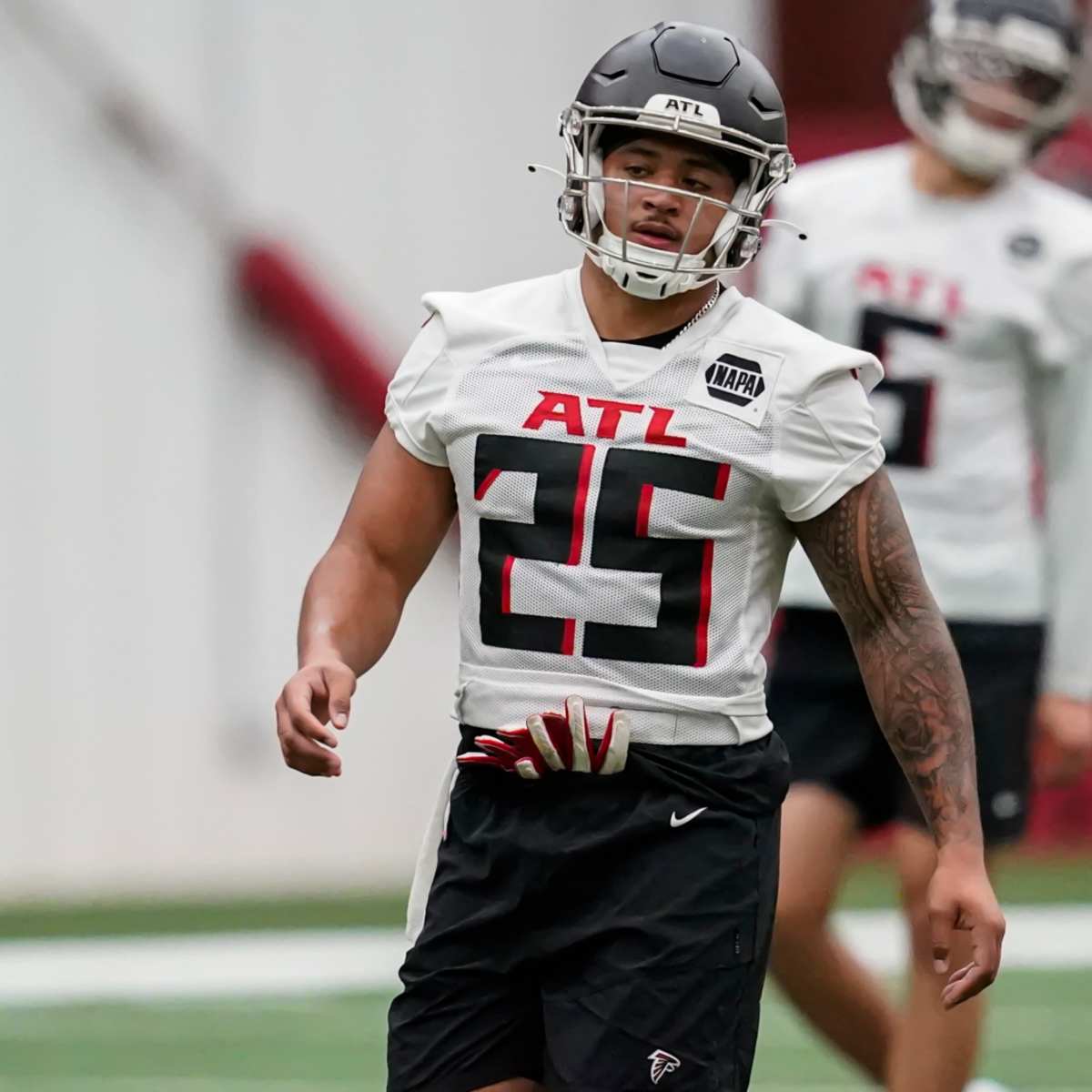 Falcons training camp: Richie Grant gets INT, Mayfield returns