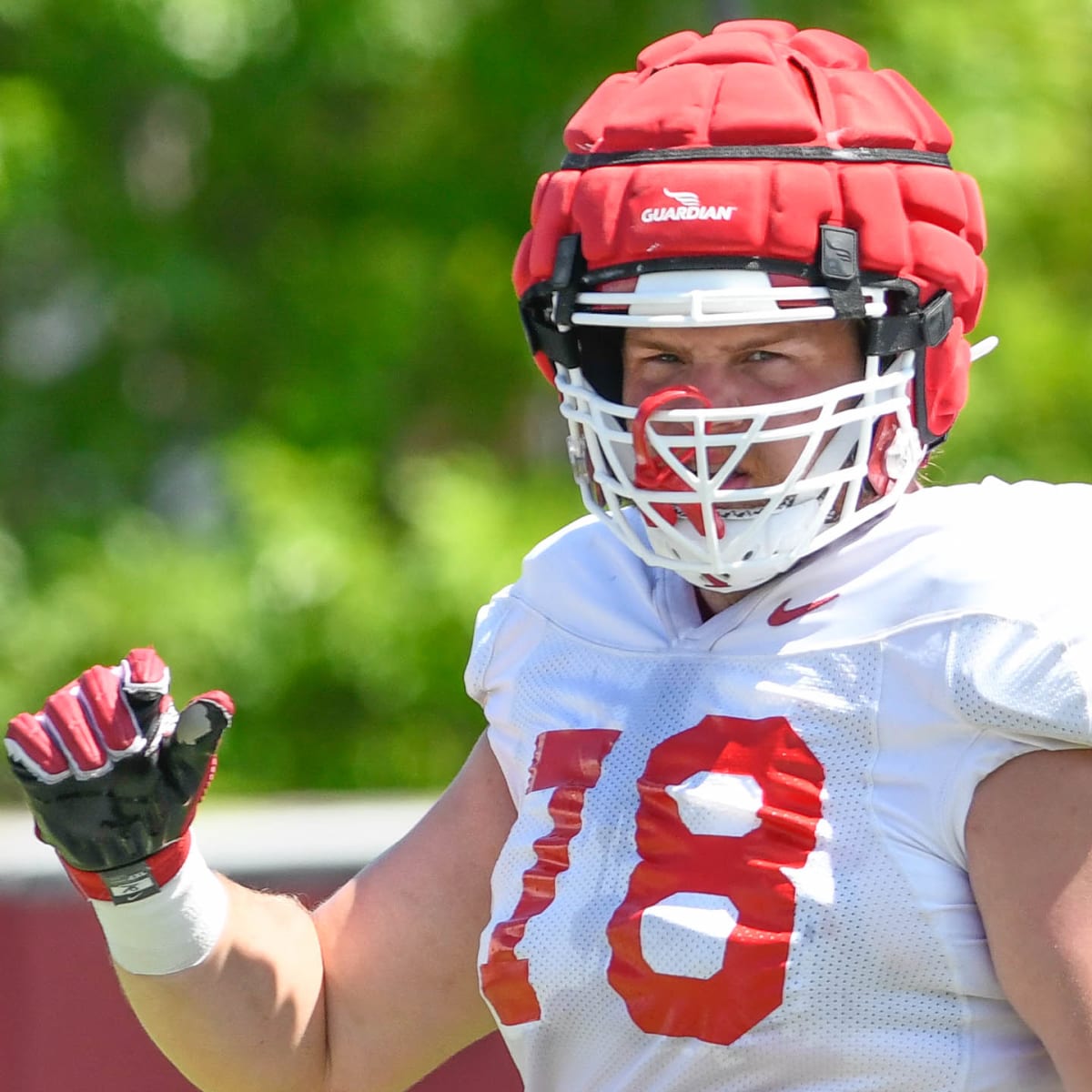 WATCH: Arkansas S Jalen Catalon, OL Dalton Wagner on preseason scrimmage