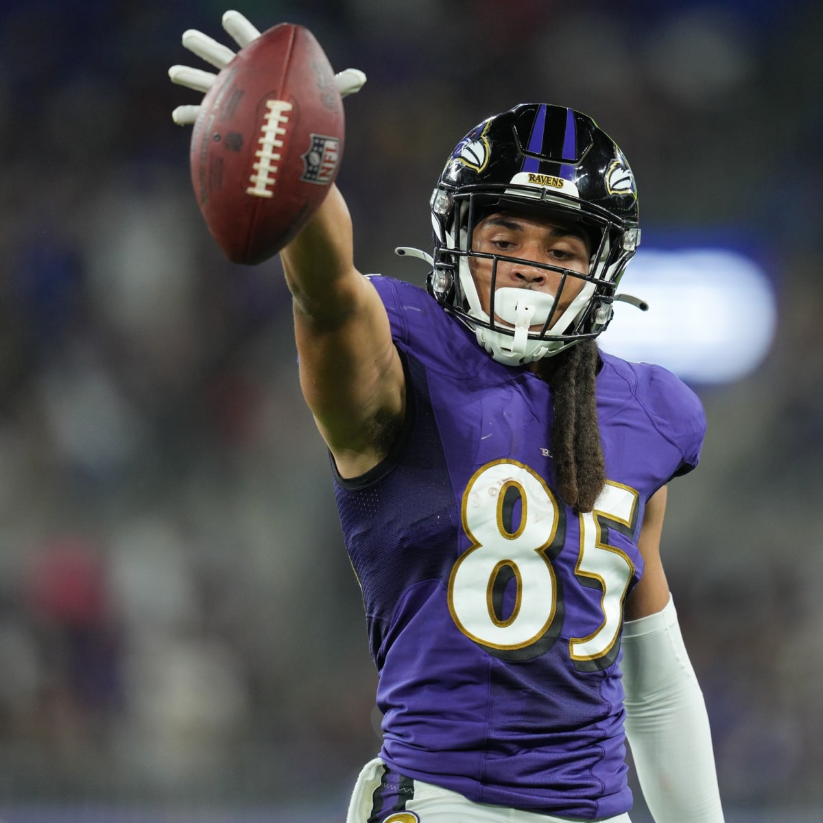 Baltimore Ravens wide receiver Shemar Bridges runs on the field in the  first half of a preseason NFL football game against the Washington  Commanders, Saturday, Aug. 27, 2022, in Baltimore. (AP Photo/Julio