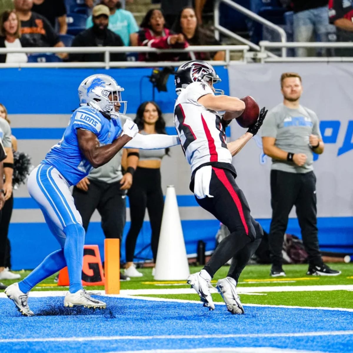 Atlanta Falcons quarterback Desmond Ridder hits wide receiver Jared  Bernhardt in stride on 34-yard pickup