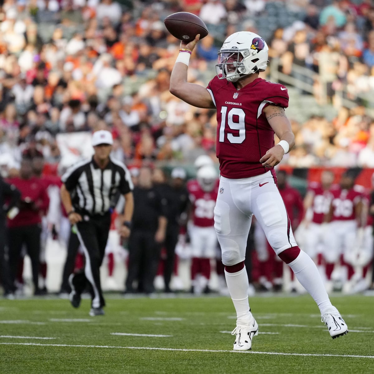 Arizona Cardinals wide receiver Trace McSorley warms up before an NFL  football game against the New Orleans Saints, Thursday, Oct. 20, 2022, in  Glendale, Ariz. (AP Photo/Rick Scuteri Stock Photo - Alamy