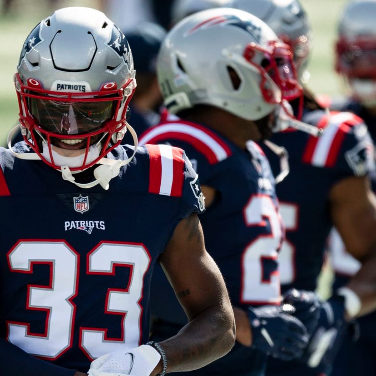 New England Patriots cornerback Joejuan Williams (33) following an