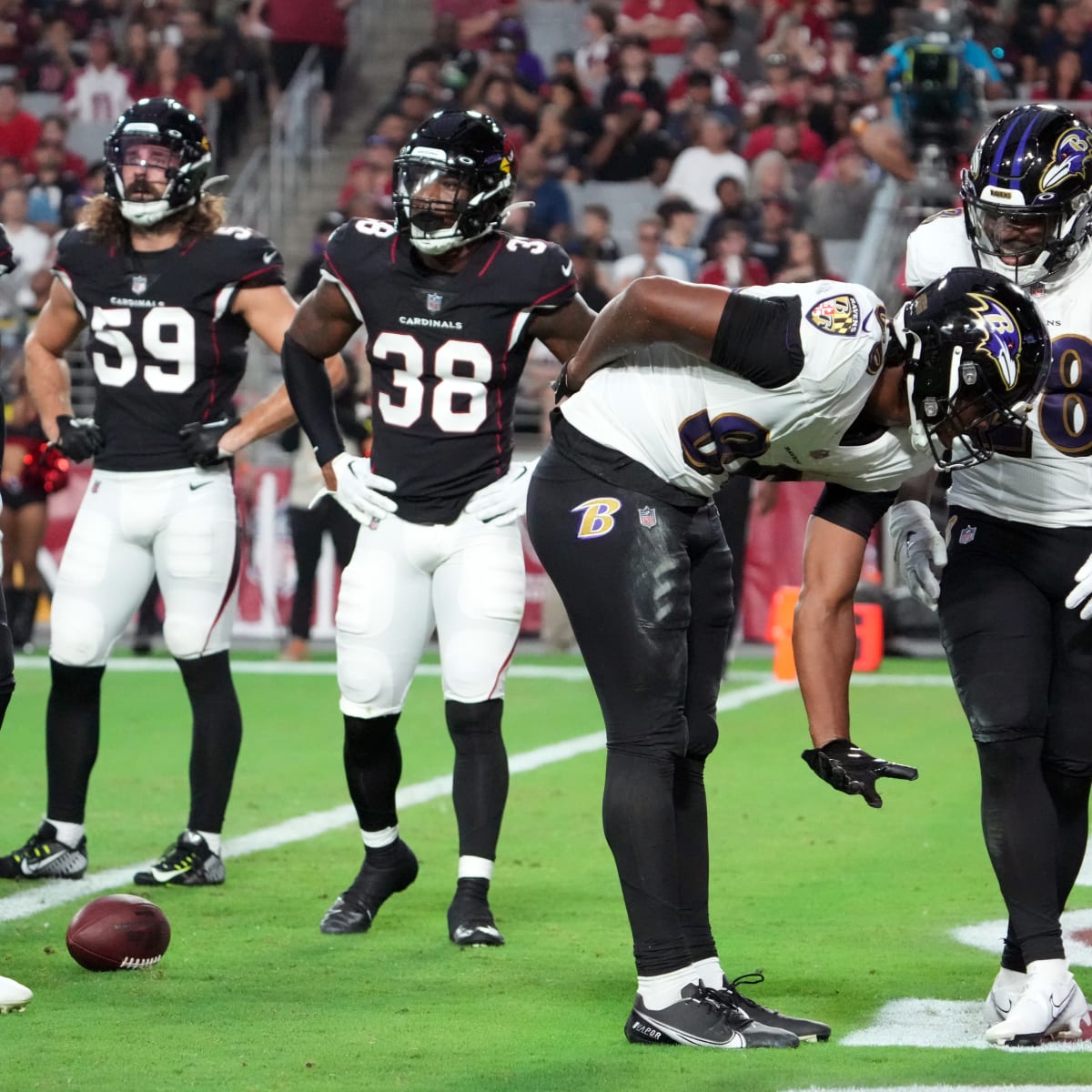 Baltimore Ravens linebacker Tavius Robinson (95) runs during an NFL  preseason football game against the Washington Commanders, Monday, August  21, 2023 in Landover. (AP Photo/Daniel Kucin Jr Stock Photo - Alamy