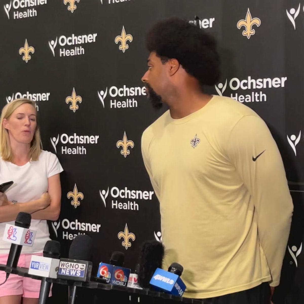 INGLEWOOD, CA - AUGUST 20: New Orleans Saints offensive tackle Trevor  Penning (70) walks off the fie