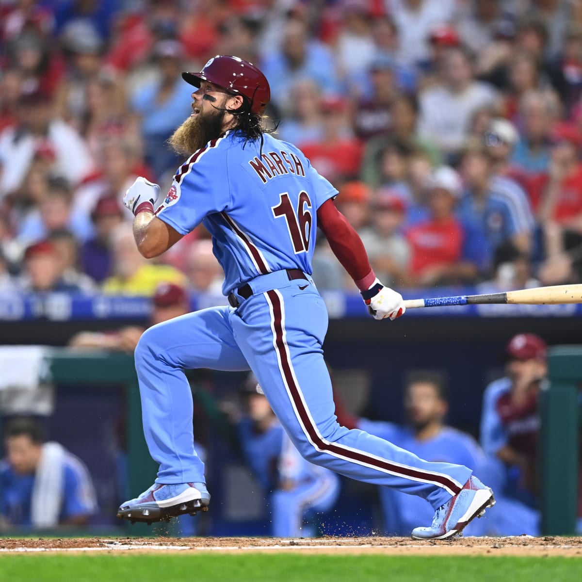 Phillies place OF Marsh on 10-day injured list with left knee contusion