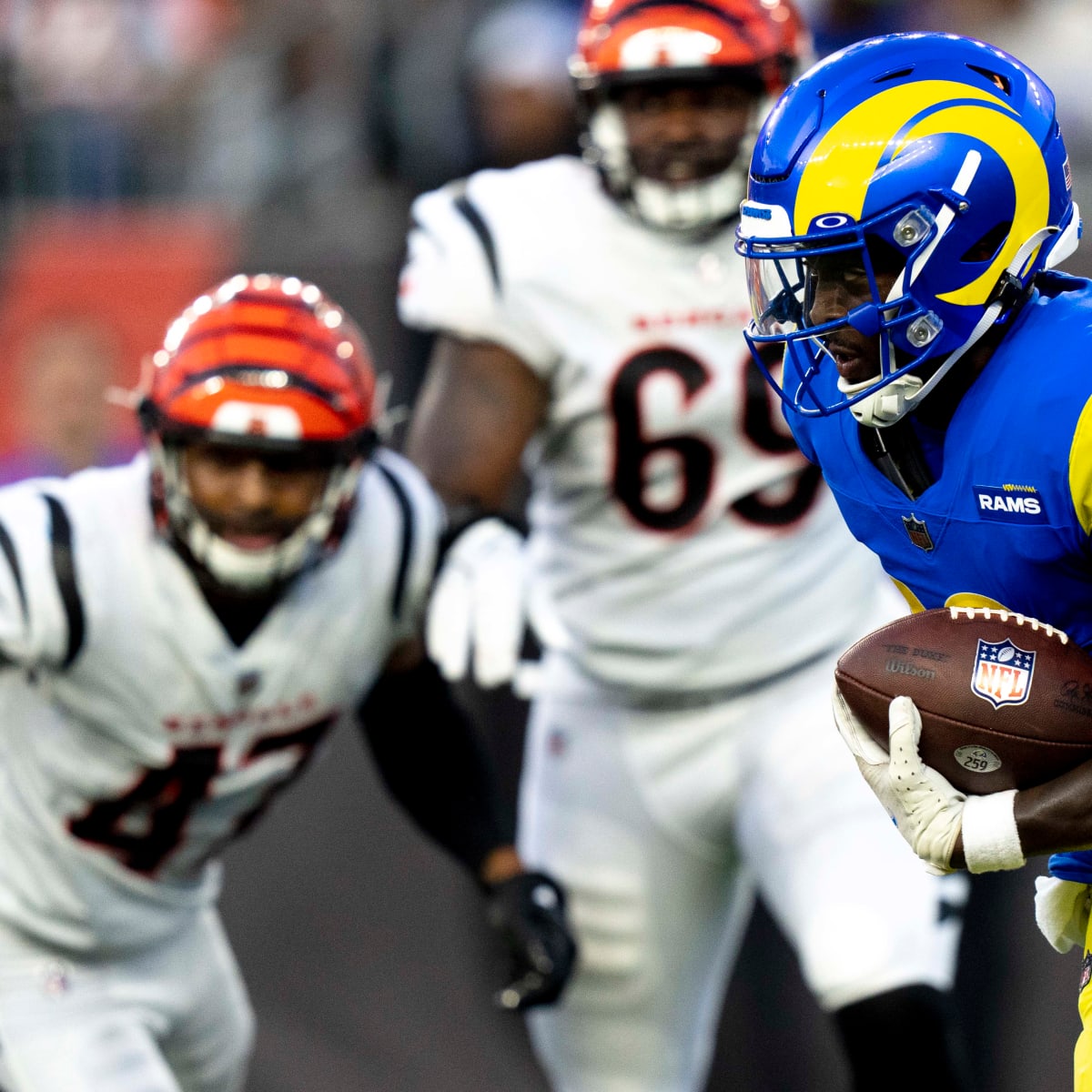 Los Angeles Rams quarterback Bryce Perkins during the NFL preseason