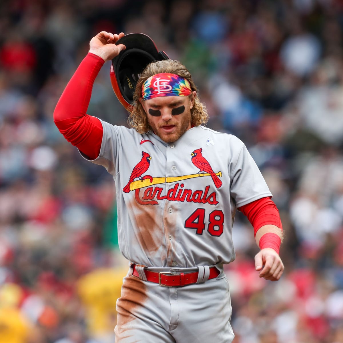Harrison Bader of the New York Yankees reacts after being walked News  Photo - Getty Images