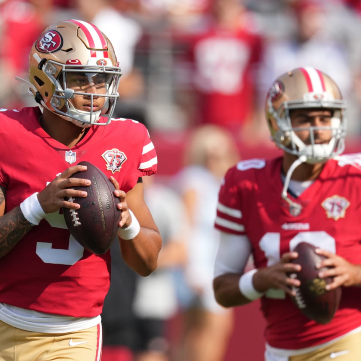 49ers' Jimmy Garoppolo encourages Trey Lance, preps for Broncos