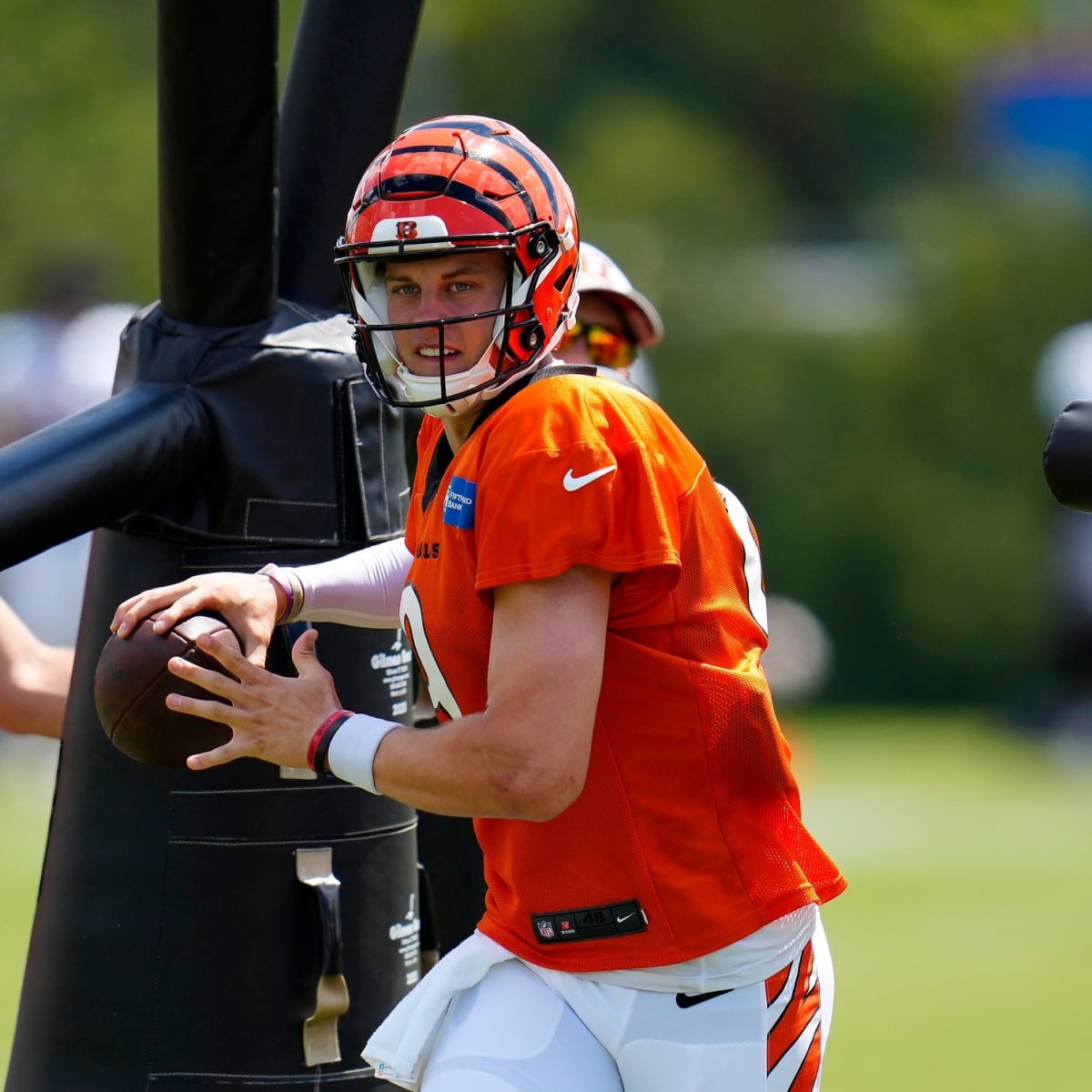 Bengals quarterback Joe Burrow back at practice for the first time since  July 27