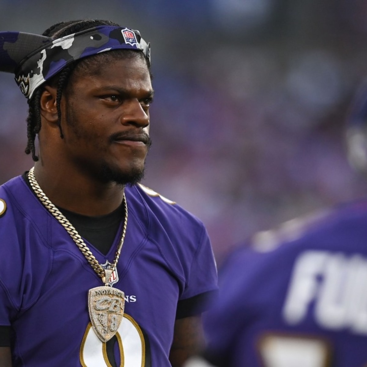 The GLD Shop Baltimore Ravens Lamar Jackson Jersey Pendant in Black for Men