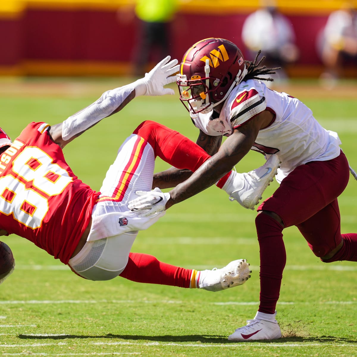 Washington Football Team safety Kamren Curl (31) runs during an NFL  football game against the Los Angeles Chargers, Sunday, Sept. 12, 2021 in  Landover, Md. (AP Photo/Daniel Kucin Jr Stock Photo - Alamy