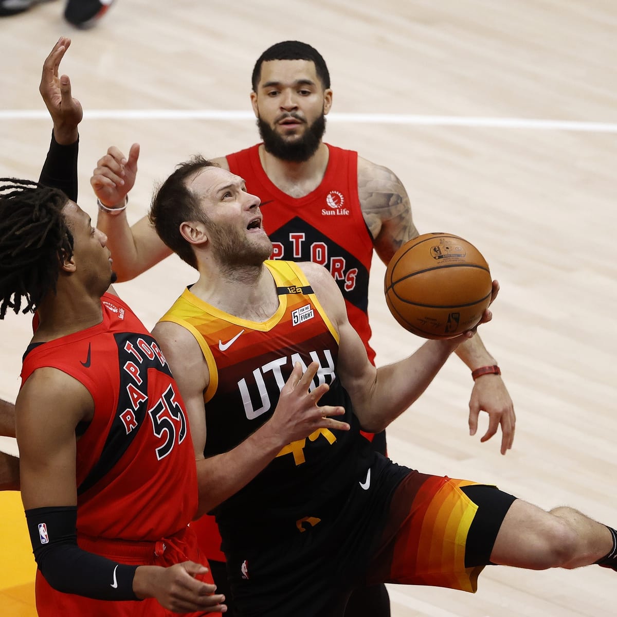 Bojan Bogdanovic Utah Jazz Game-Used #44 White Jersey vs. Toronto Raptors  on November 18 2021