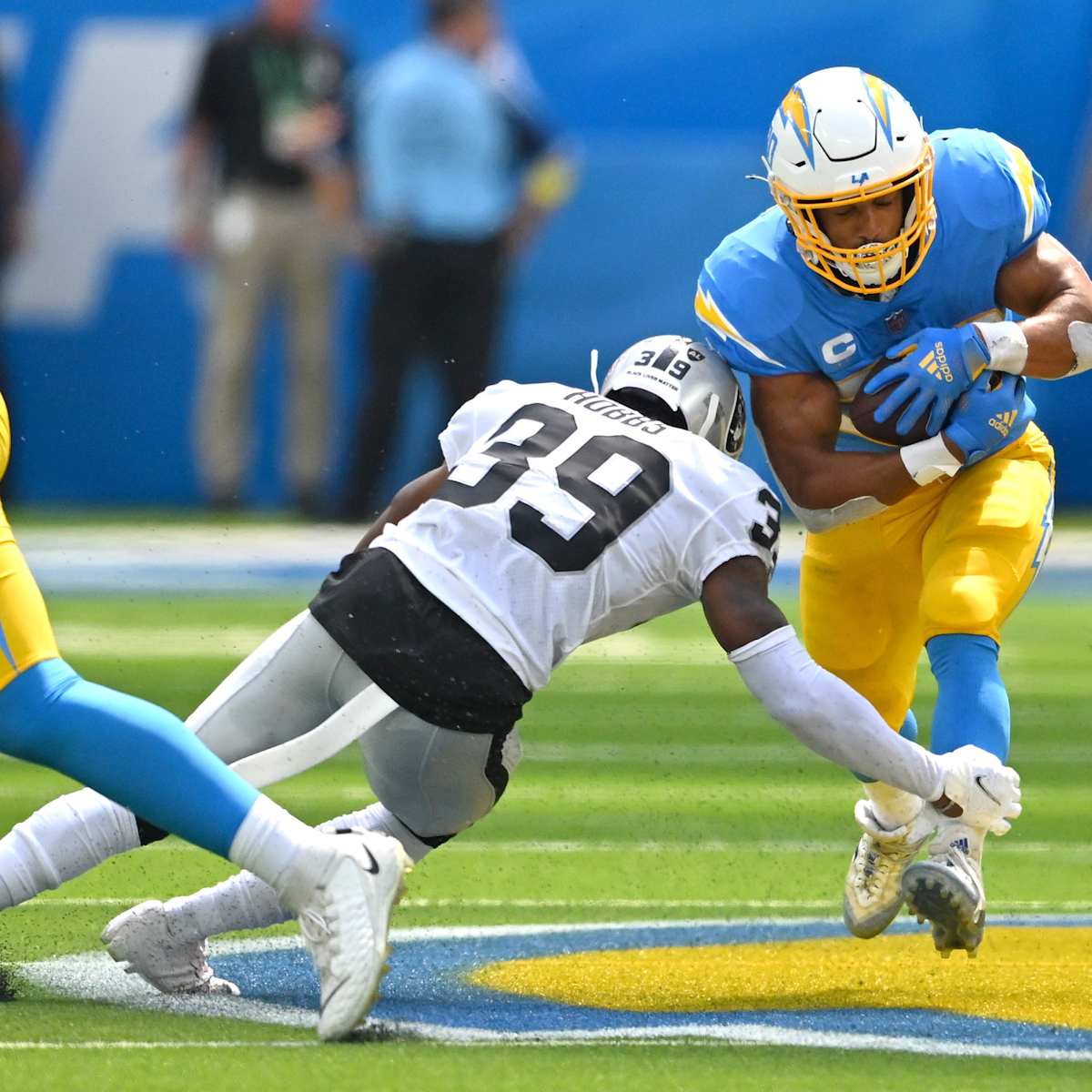 Las Vegas Raiders cornerback Nate Hobbs (39) during an NFL