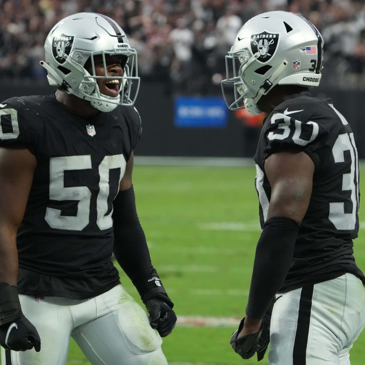 Las Vegas Raiders linebacker Jayon Brown (50) during an NFL