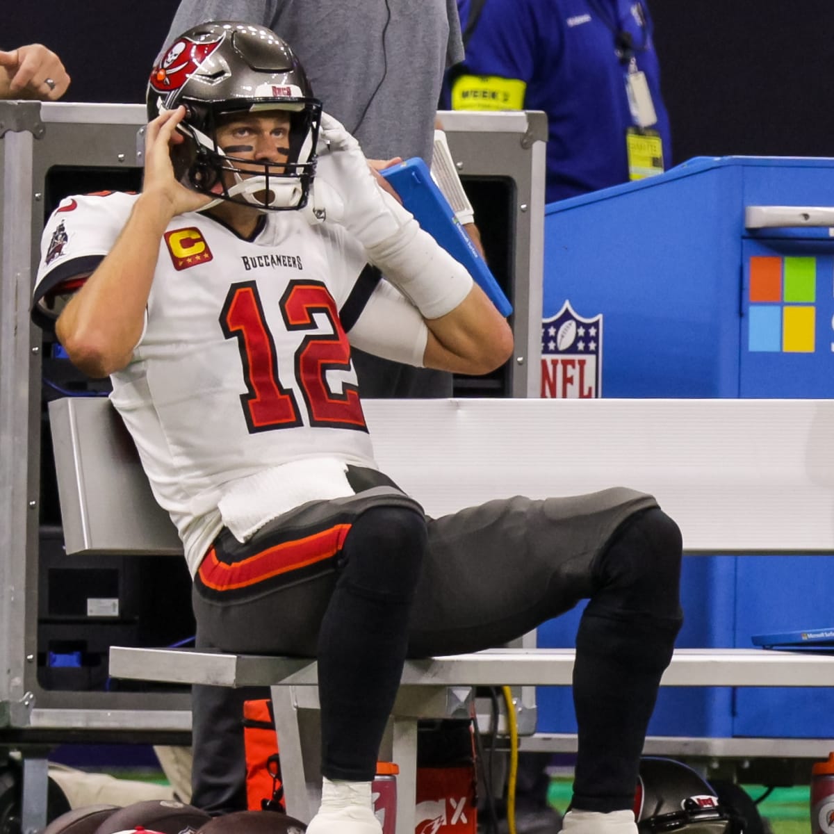 Tom Brady Flings a Microsoft Surface Tablet Again During Tampa Bay