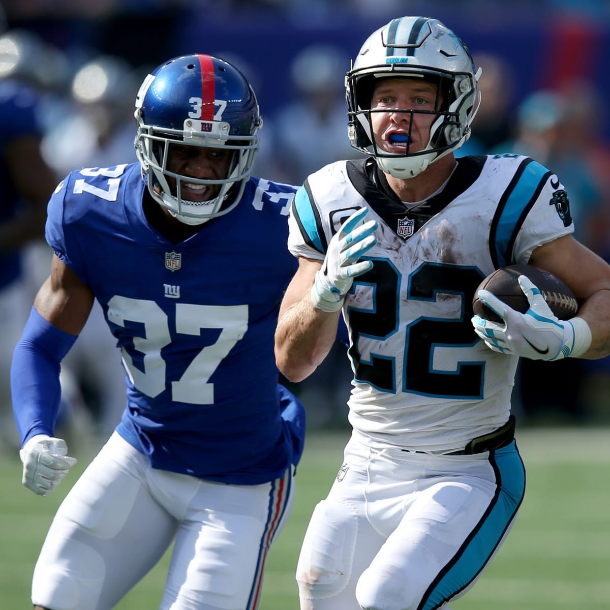 New York Giants cornerback Fabian Moreau (37) defends against the