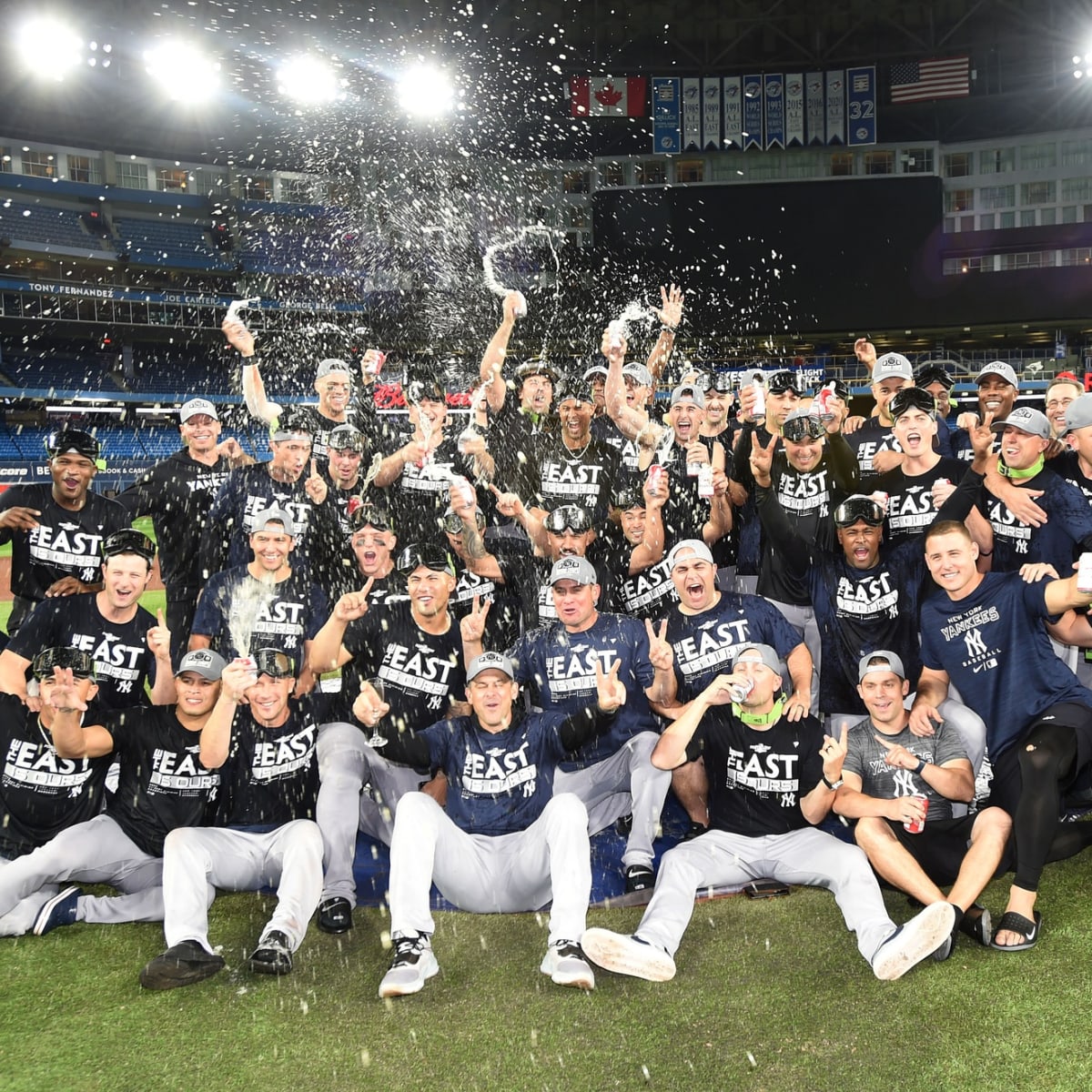 Yankees' division title-clinching celebration is on hold after